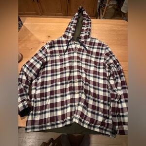 L.L Bean hooded fleece flannel jacket, XL